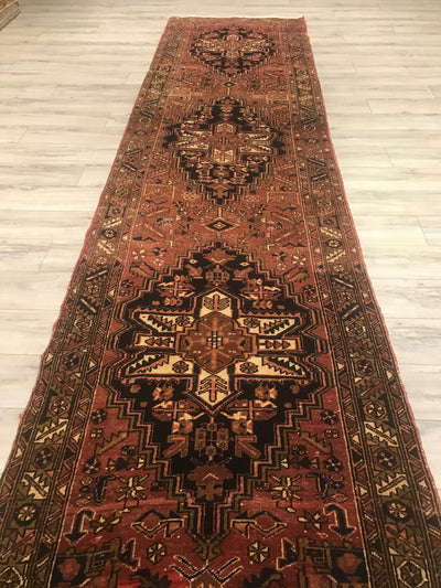 Persian Old Heriz Hand Knotted Wool 4x15