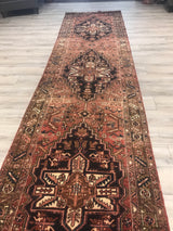 Persian Old Heriz Hand Knotted Wool 4x15