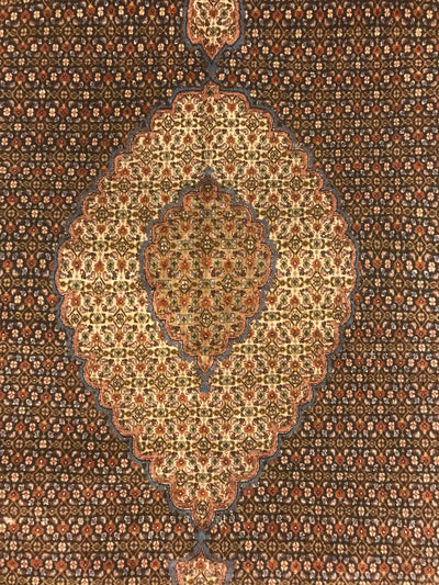 Persian Tabriz Mahi Old Hand Knotted Wool & Silk 7x10