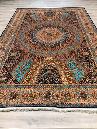 Persian Fine Tabriz Dome Art Silk Power Loom 7x10