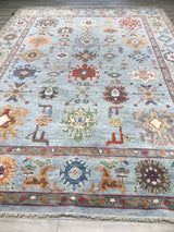 India Oushak Hand Knotted Wool 9x12