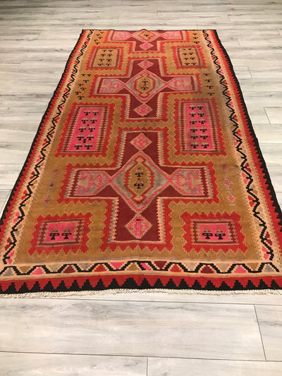 Afghanistan Old Killim Hand Woven Wool 5x9