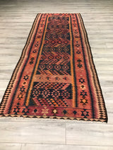 Persian Old Killim Hand Woven Wool 4x10