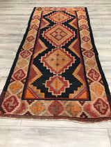 Persian Old Shiraz Killim Hand Woven Wool 4x9