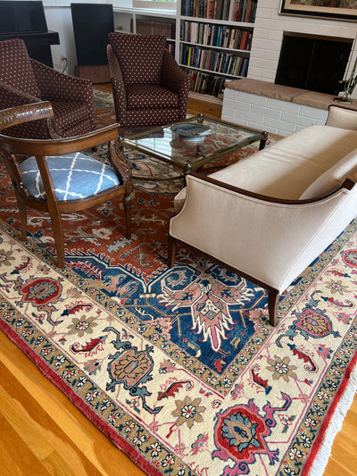 Persian Heriz Hand Knotted Wool 12x17