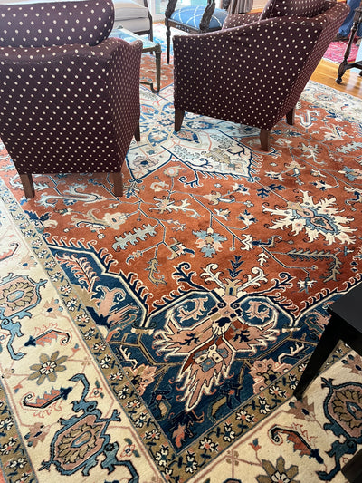 Persian Heriz Hand Knotted Wool 12x17