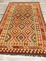 Afghanistan Killim Hand Woven Wool 5x8