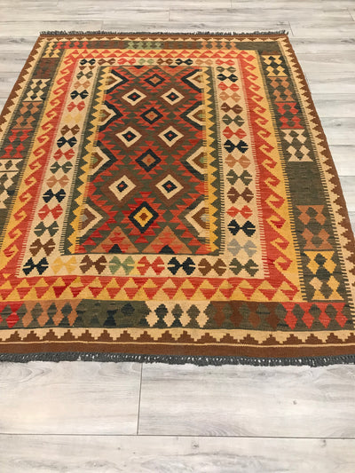 Afghanistan Killim Hand Woven Wool 5x7