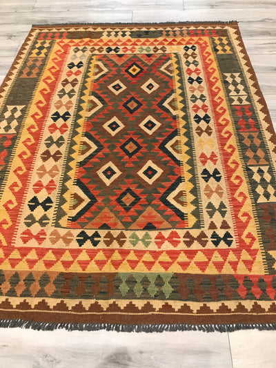 Afghanistan Killim Hand Woven Wool 5x7