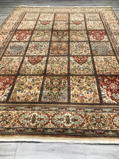 Persian Tabriz Hand Knotted Wool 9x12