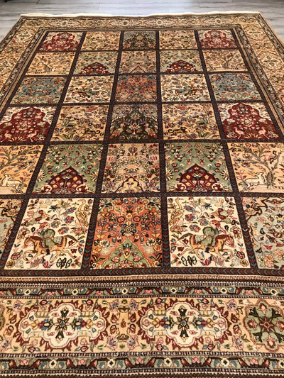 Persian Tabriz Hand Knotted Wool 9x12