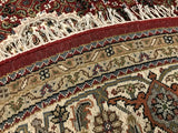 India Tabriz Mahi Hand Knotted Wool & Silk 7x7