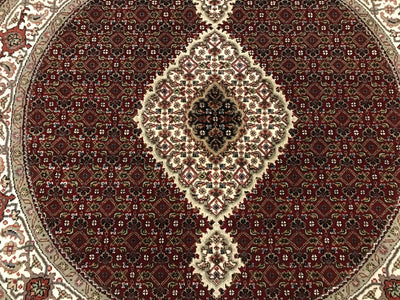 India Tabriz Mahi Hand Knotted Wool & Silk 5x5