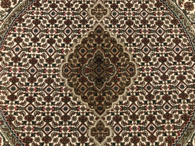 India Tabriz Mahi Hand Knotted Wool & Silk 4x4