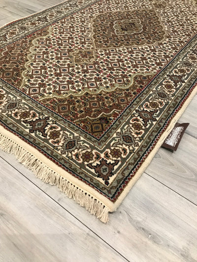 India Tabriz Mahi Hand Knotted Wool & Silk 3x5