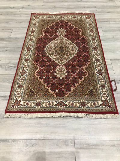 India Tabriz Mahi Hand Knotted Wool & Silk 3x5