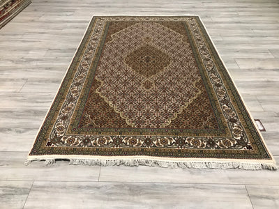 India Tabriz Mahi Hand Knotted Wool & Silk 5x8