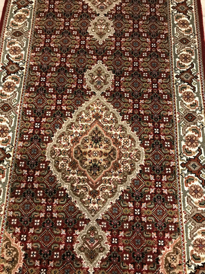 India Tabriz Mahi Hand Knotted Wool & Silk 3x10