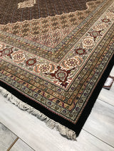 India Tabriz Mahi Hand Knotted Wool & Silk 10x14