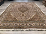 India Tabriz Hand Knotted Wool & Silk 9x12