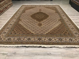 India Tabriz Hand Knotted Wool & Silk 9x12