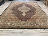 India Tabriz Mahi Hand Knotted Wool & Silk 9x12