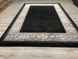 Turkish Fine Black Contemporary Powder Loom 8x11