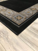 Turkish Fine Black Contemporary Powder Loom 8x11