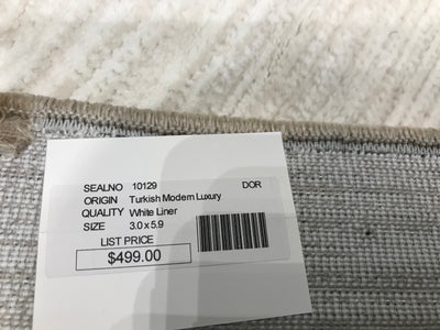 Turkish Modern Luxury white Power Loom 3x6