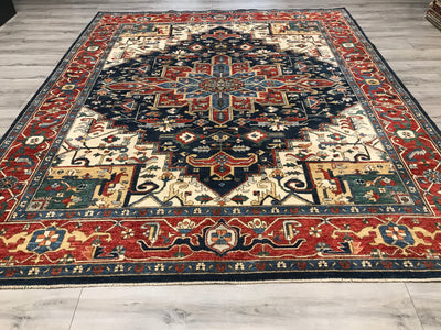 Pakistan Heriz Hand Knotted Wool 8x10