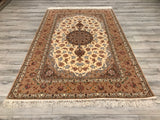 Persian Isfehan Hand Knotted Wool & Silk On Silk 5x8