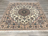 Persian Nain Hand Knotted Wool & Silk 6.6 x6.6