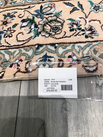 Persian Nain Hand Knotted Wool & Silk 6.6 x6.6