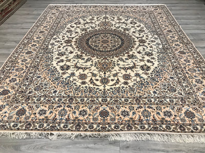 Persian Fine Nain Hand Knotted Lamb Wool & Silk  8x10