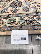 Persian Fine Nain Hand Knotted Lamb Wool & Silk  8x10