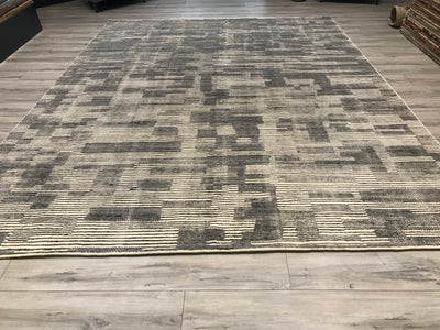 India Modern Morocco Hand Knotted Wool 9x12