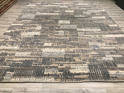 India Modern Morocco Hand Knotted Wool 9x12