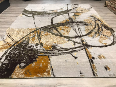 India Modern HDFR Collection Hand Knotted Wool 9x12