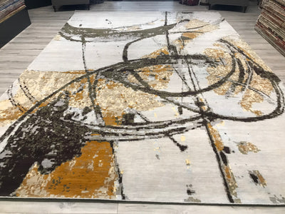 India Modern HDFR Hand Knotted Wool 12x15