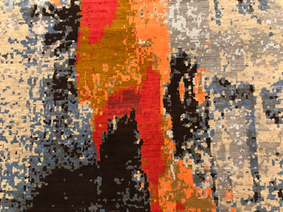 India Modern HDFR Hand Knotted Wool 12x15