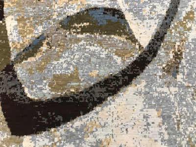 India Modern HDFR Hand Knotted Wool 9x12