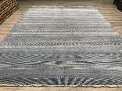 India Modern Grass Hand Knotted Wool 9x12