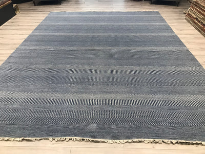 India Modern Grass Hand Knotted Wool 9x12