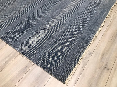 India Modern Grass Hand Knotted Wool 9x12