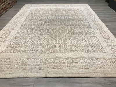 India Modern Morocco Hand Knotted Wool 9x12