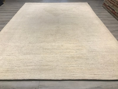 India Modern Morocco Hand Knotted Wool 9x12