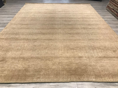 India Modern Morocco Hand Knotted Wool 9x12