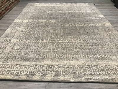 India Modern Morocco Hand Knotted Wool 9x12