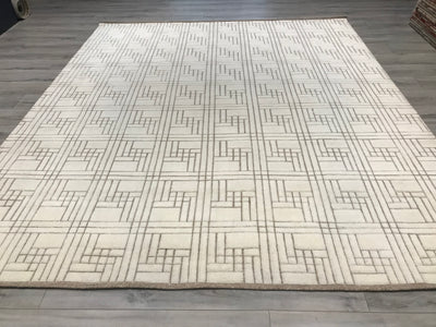 India Modern Morocco Hand Knotted Wool 8x10