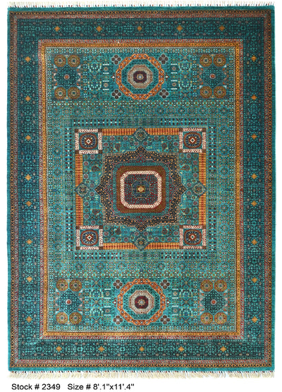 Pakistan Fine Mamluk 50/50 Q Hand Knotted Wool 8x11